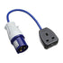 Fly-lead 16A 230V Plug to 13A 1 Gang Socket